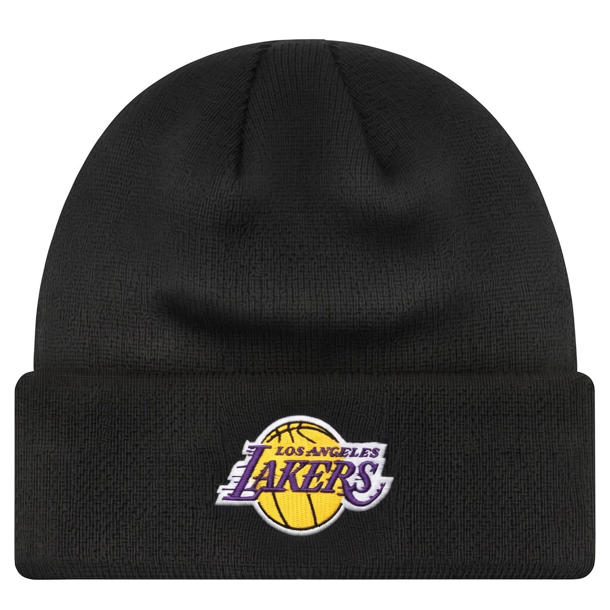 Los Angeles Lakers Black Cuff Knit Beanie Multicolor Logo Embroidery Unisex