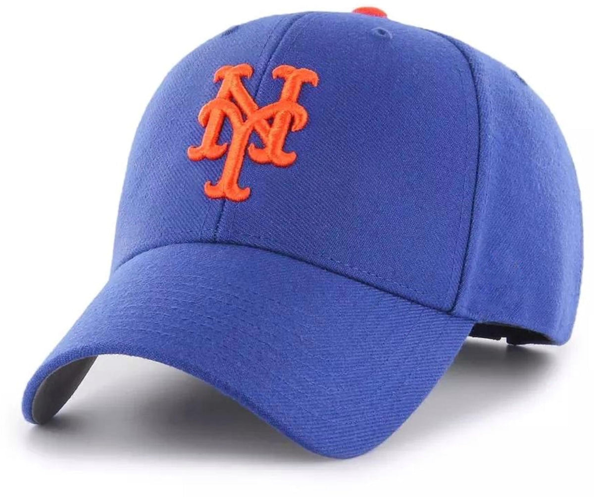 Officially Licensed NY Mets Blue MVP Hat with Orange NY Logo Embroidery Adjustable Sports Cap