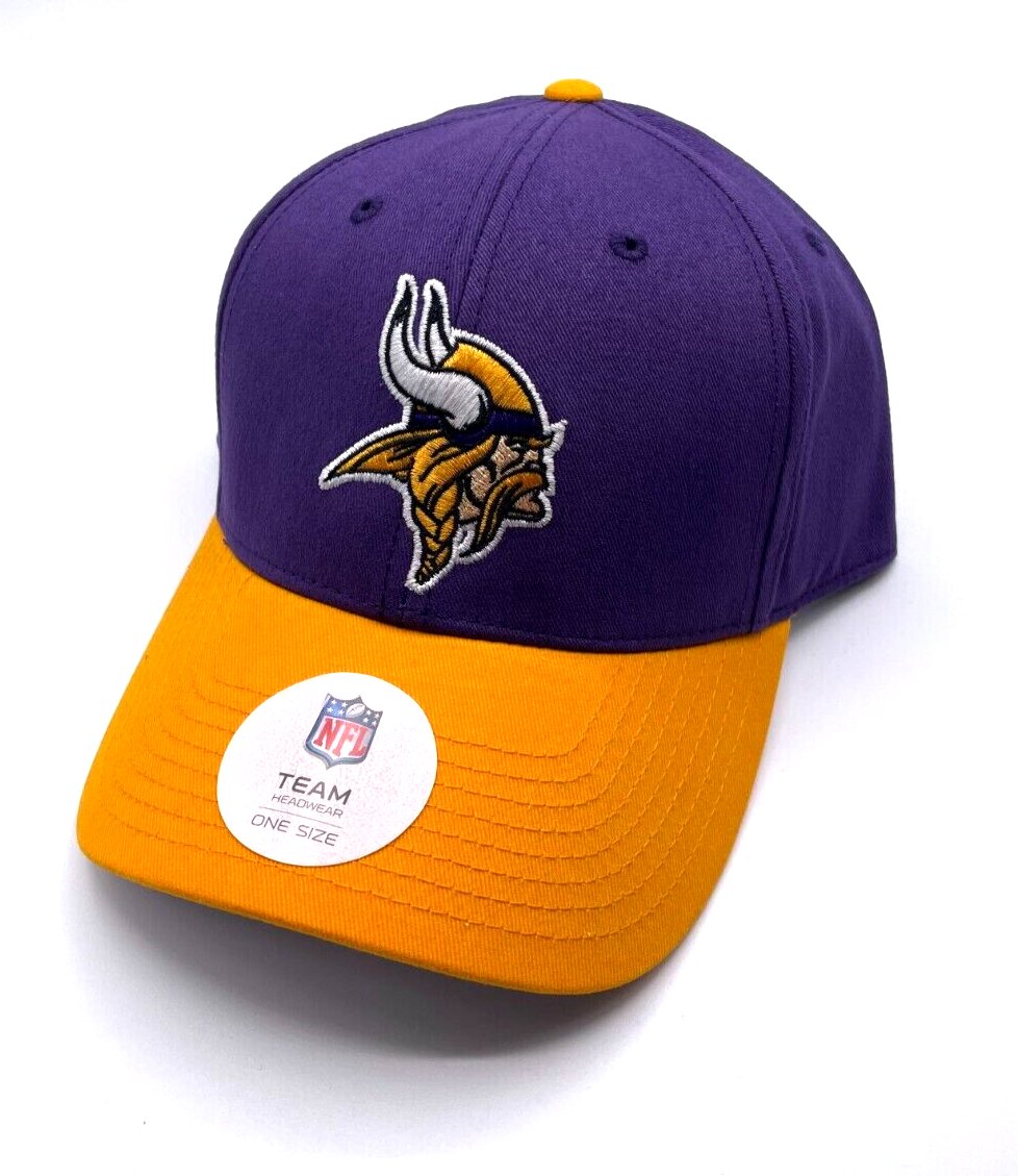 MINNESOTA VIKINGS TWO-TONE NFL FOOTBALL AUTHENTIC CLASSIC TEAM LOGO CAP NEW