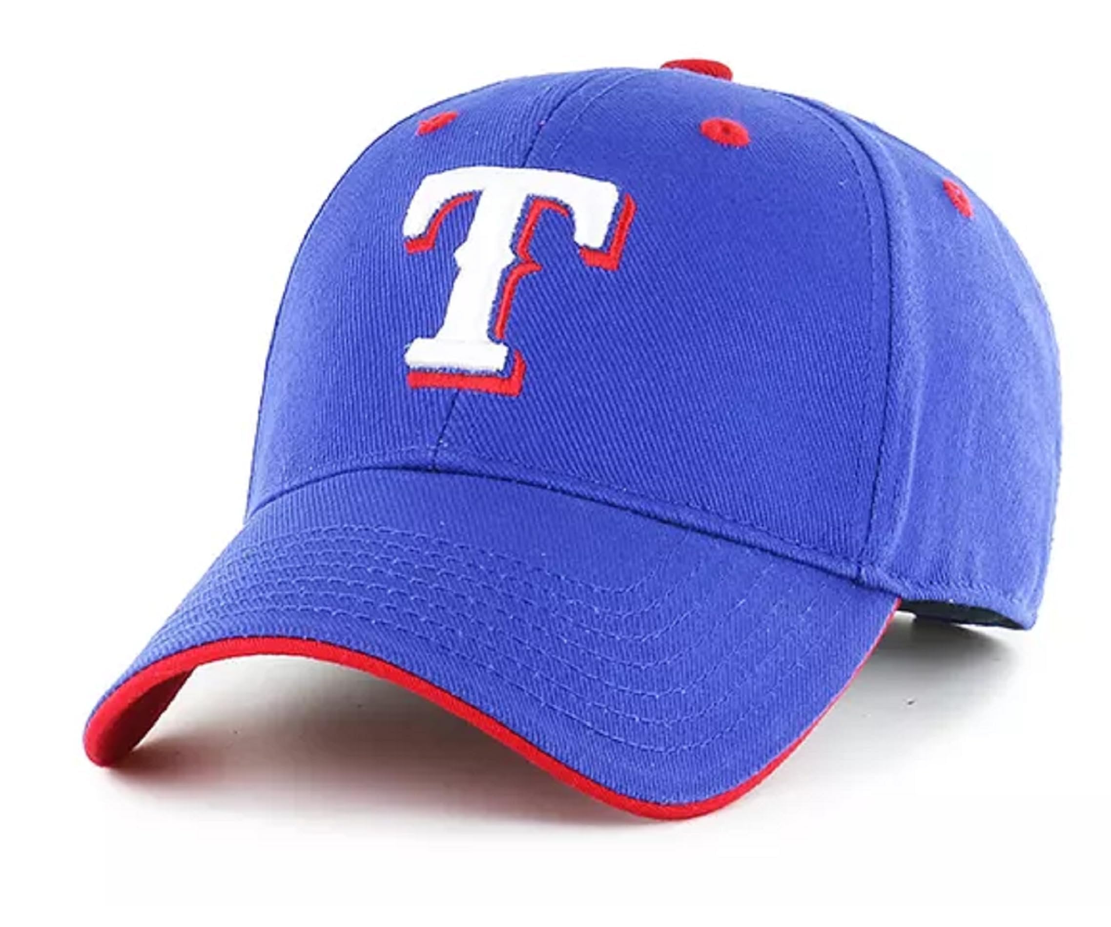 Officially Licensed Texas Baseball Hat Adjustable Solid Embroidered Classic Team Logo Cap (Blue)