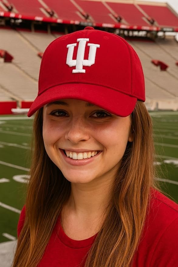 Officially Licensed University Indiana Hoosiers Relaxed Fit Clean Up Baseball Cap, Crimson Red with White Embroidered Logo, Unisex Adjustable Hat