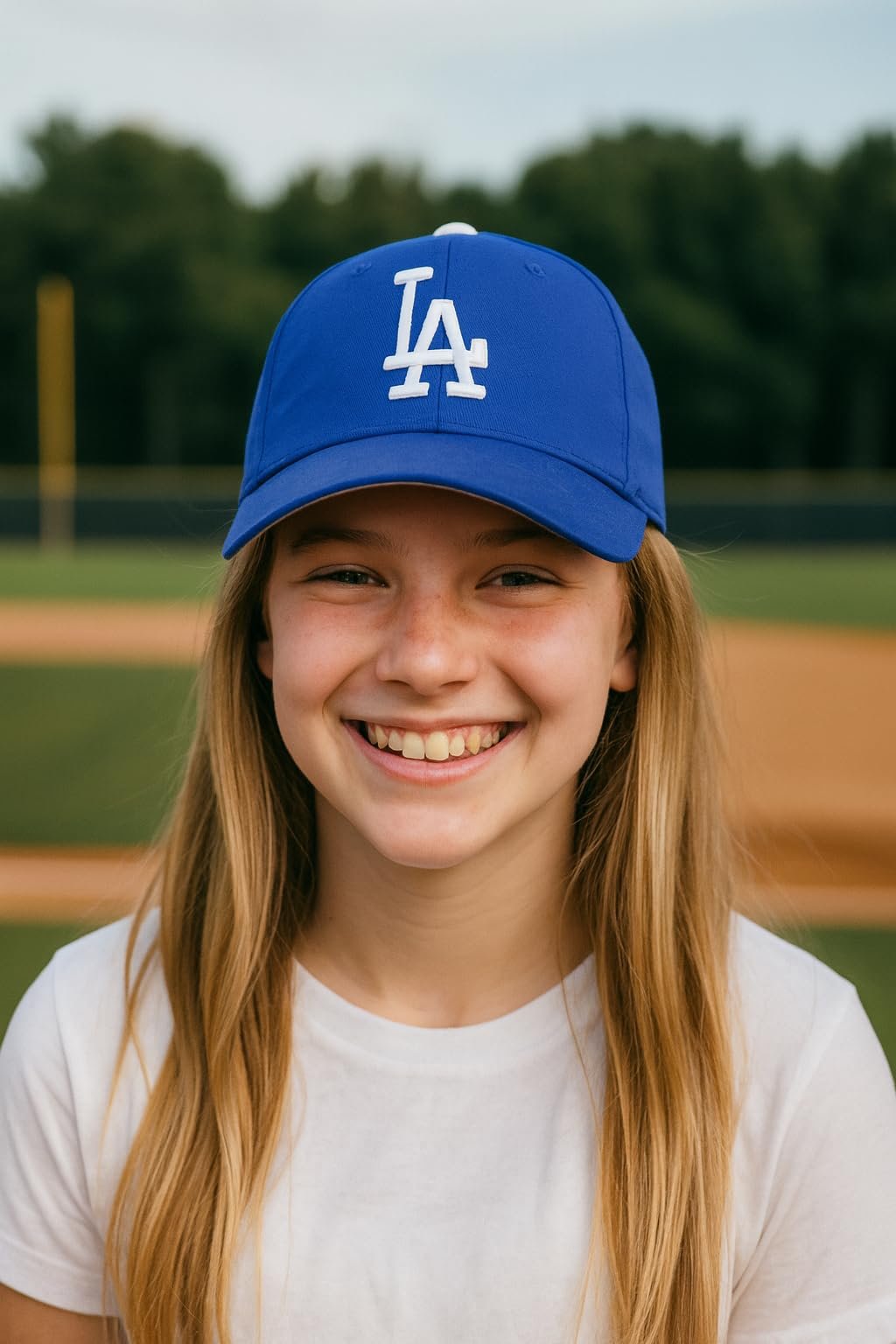 Officially Licensed Los Angeles Dodgers Youth Boys Girls Baseball Hat Classic Primary Home Team Logo Royal Blue/White MVP Adjustable LA Embroidered Kids Sports Ball Cap