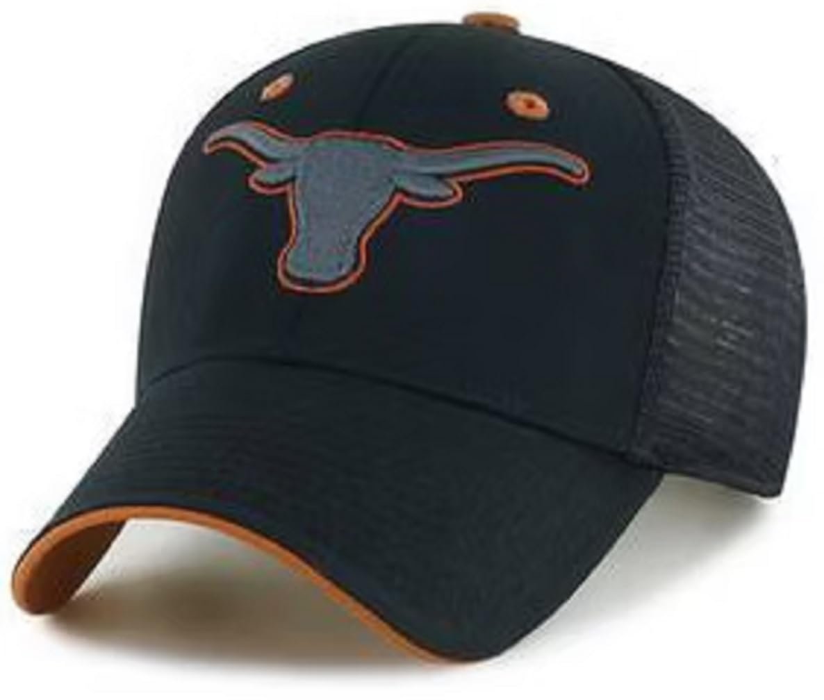 Officially Licensed Texas University Hat Black Mesh Trucker Classic Team Logo Adjustable Structured Snapback Cap Multicolor