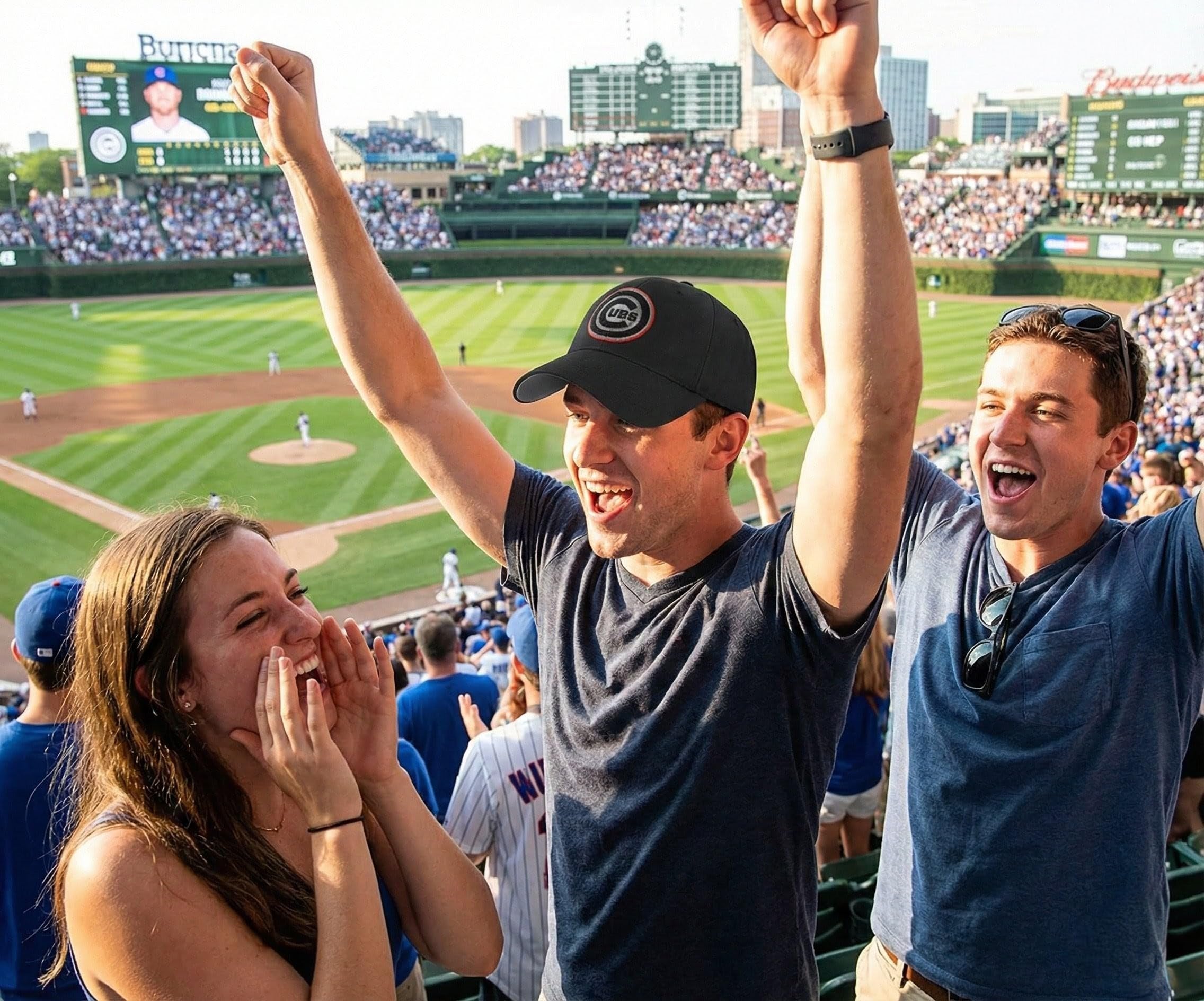 Chicago Cubs Hat Solid Black MVP Structured Style MLB Baseball Team Logo Cap New