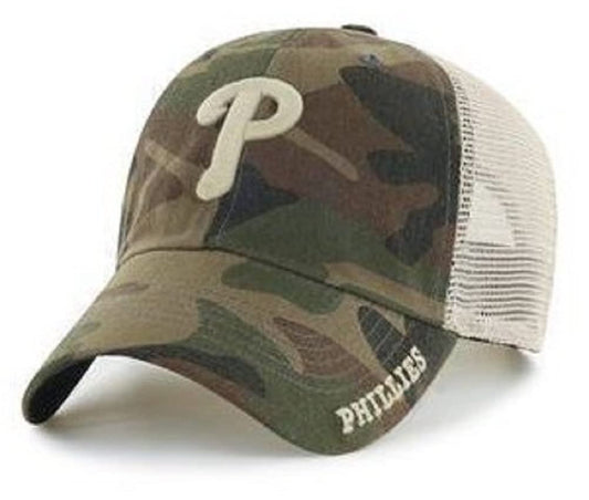 C5 Sports Officially Licensed Philadelphia Baseball Team Hat Camo Relaxed Fit Adjustable Embroidered Cap