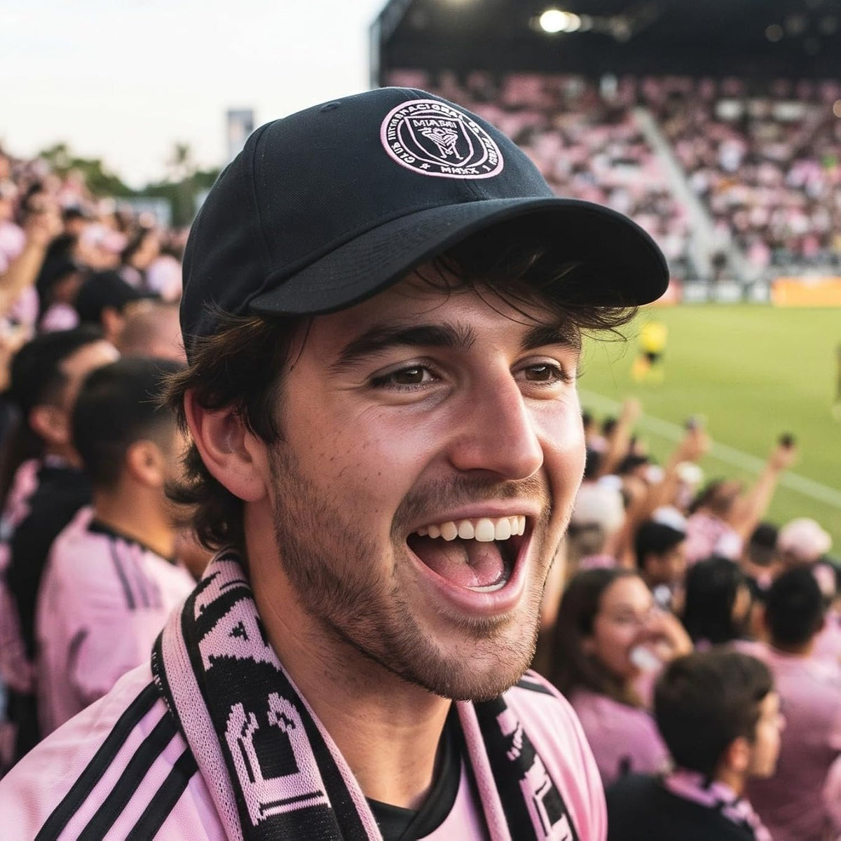 Inter Miami CF Black MVP Hat with Classic Pink Embroidered Team Logo