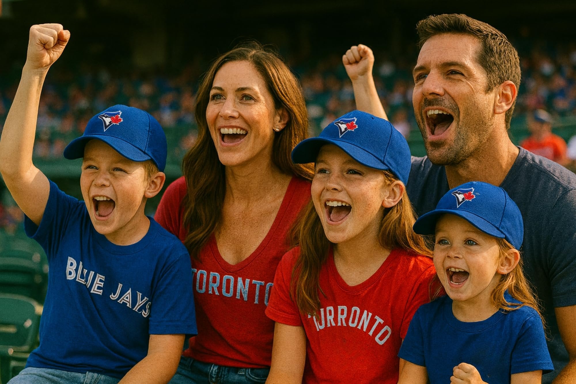 Officially Licensed Toronto Blue Jays Baseball Youth Boys Girls Baseball Hat Classic Primary Home Team Logo MVP Blue/White Adjustable Kids Sports Ball Cap