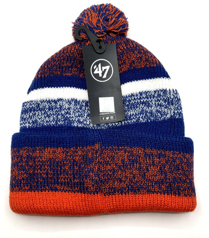 New York Basketball Knit Pom Beanie, Embroidered Team Logo, Multicolor, One Size Fits All