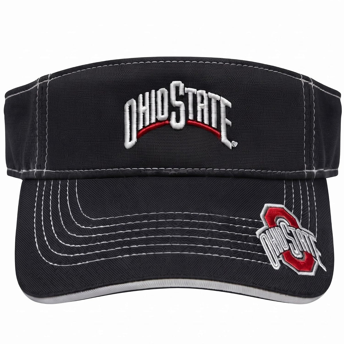 Ohio State Buckeyes Black Visor Multicolor Embroidered Logo, Unisex Cap