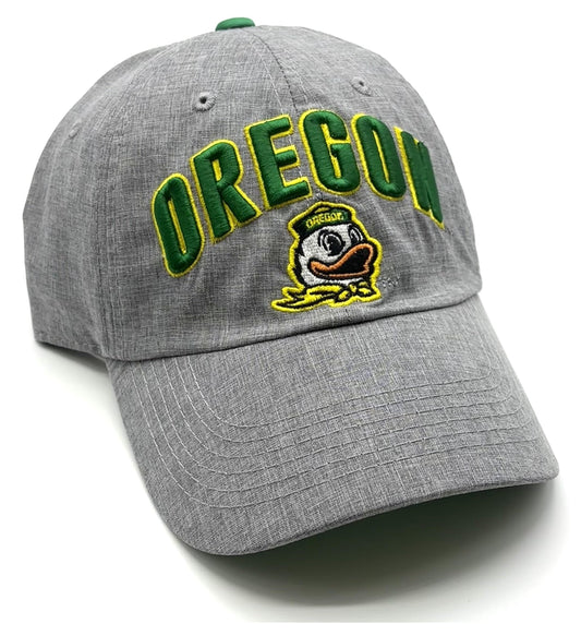 Officially Licensed Oregon University Hat Gray Classic Relaxed Fit Adjustable Embroidered Team Logo Slouch Cap Multicolor