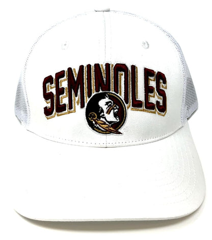 Florida State Seminoles Hat Solid White Mesh Trucker NCAA College Football Team Logo University Cap New