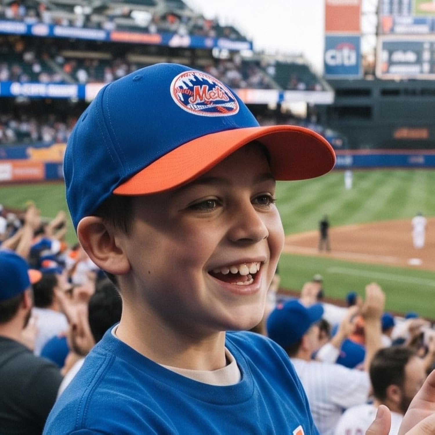 Officially Licensed NY Mets Youth Kids Baseball Hat Classic MVP Adjustable Embroidered Team Logo Structured Two-Tone Cap