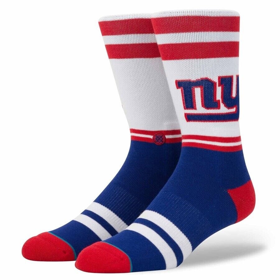 NEW YORK GIANTS LOGO CREW SOCKS LARGE AUTHENTIC NFL FOOTBALL TEAM NEW