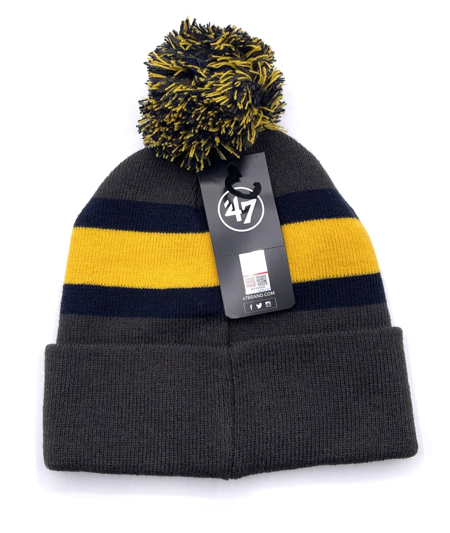 University of Michigan Wolverines Breakaway Cuffed Knit Beanie Hat with Pom Multicolor NCAA