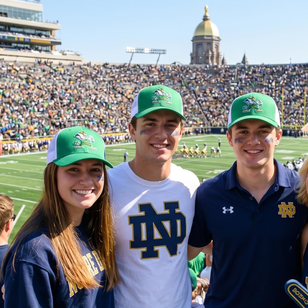 Officially Licensed Notre Dame Fighting Irish Classic Green/White Mesh Trucker Adjustable Hat
