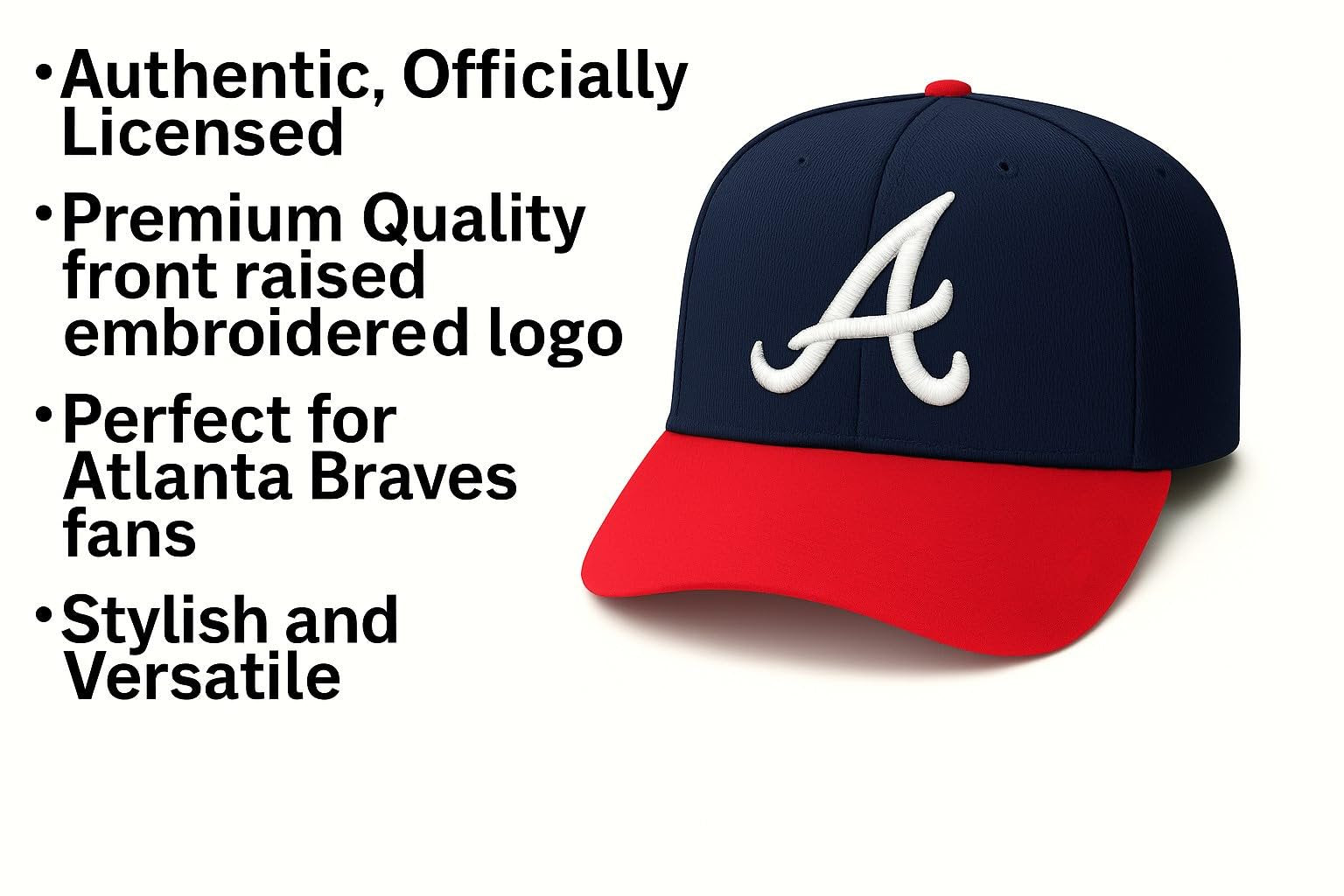 Atlanta Braves Hat Youth / Kids Classic Edition MLB Baseball Team Logo Adjustable Cap (Red/Navy) New