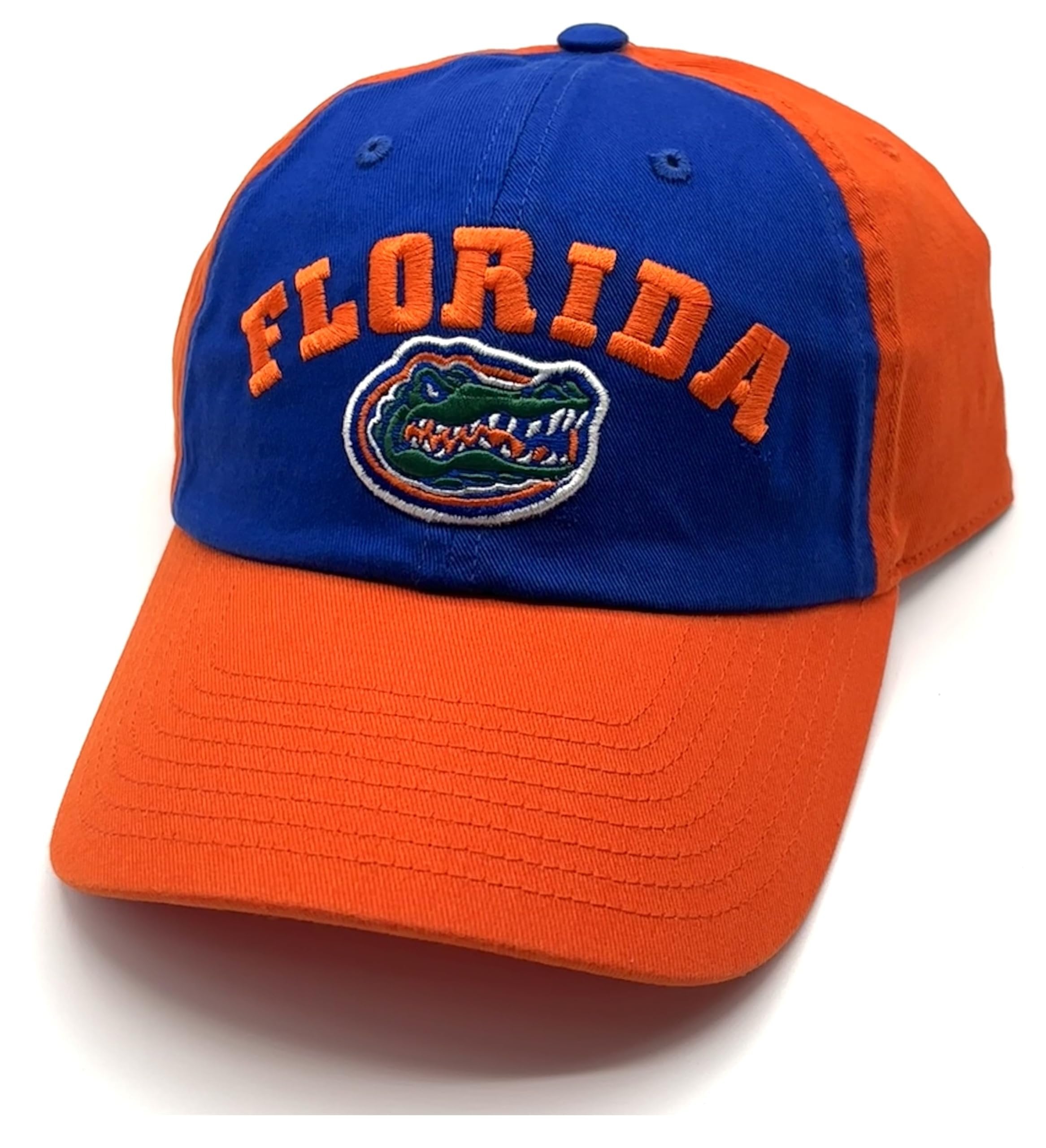 Officially Licensed University Florida Clean Up Hat Classic Relaxed Fit Embroidered Gators Team Logo Adjustable Blue/Orange Cap