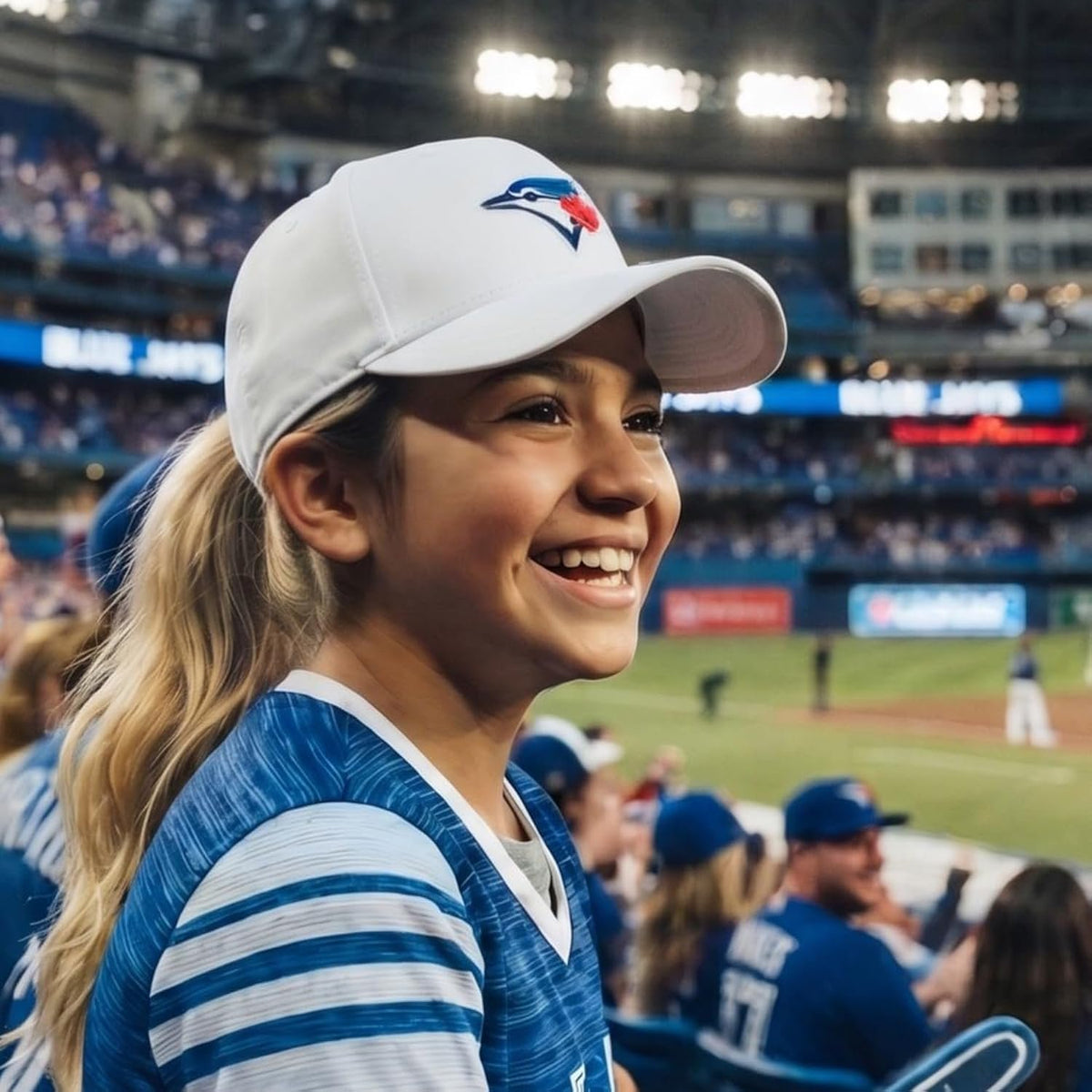 Toronto Blue Jays White MVP Hat Embroidered Baseball Cap for Boys and Girls