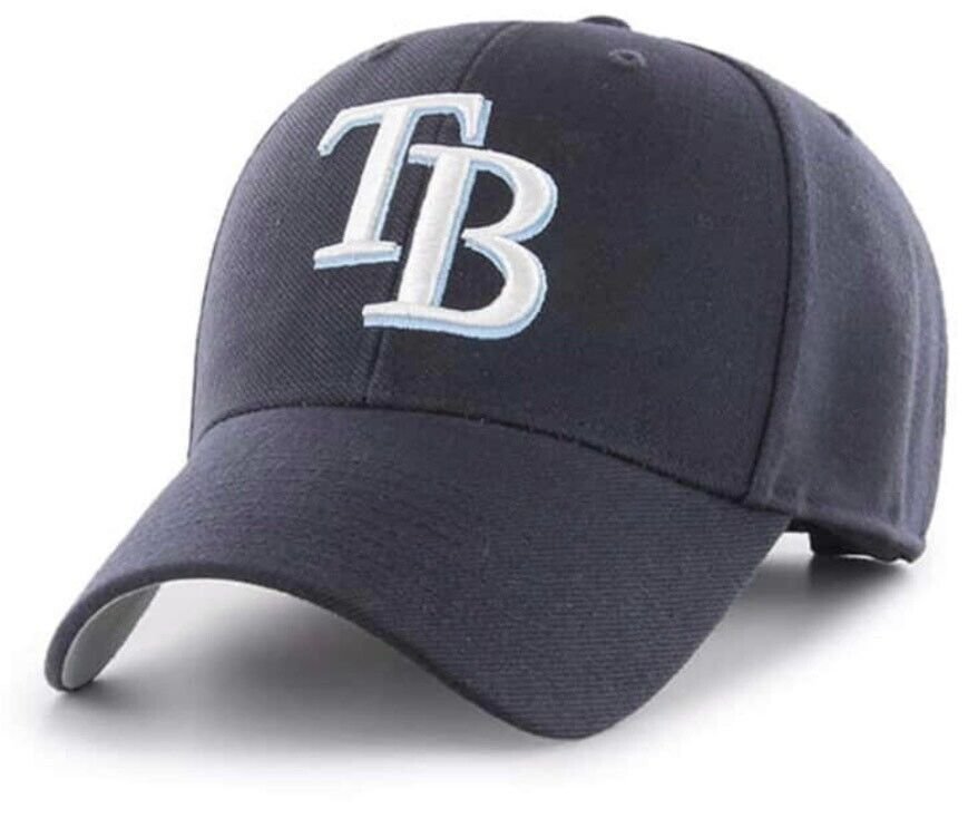 TAMPA BAY RAYS NAVY BLUE LOGO HAT MLB BASEBALL TEAM MVP AUTHENTIC ADJUSTABLE NEW