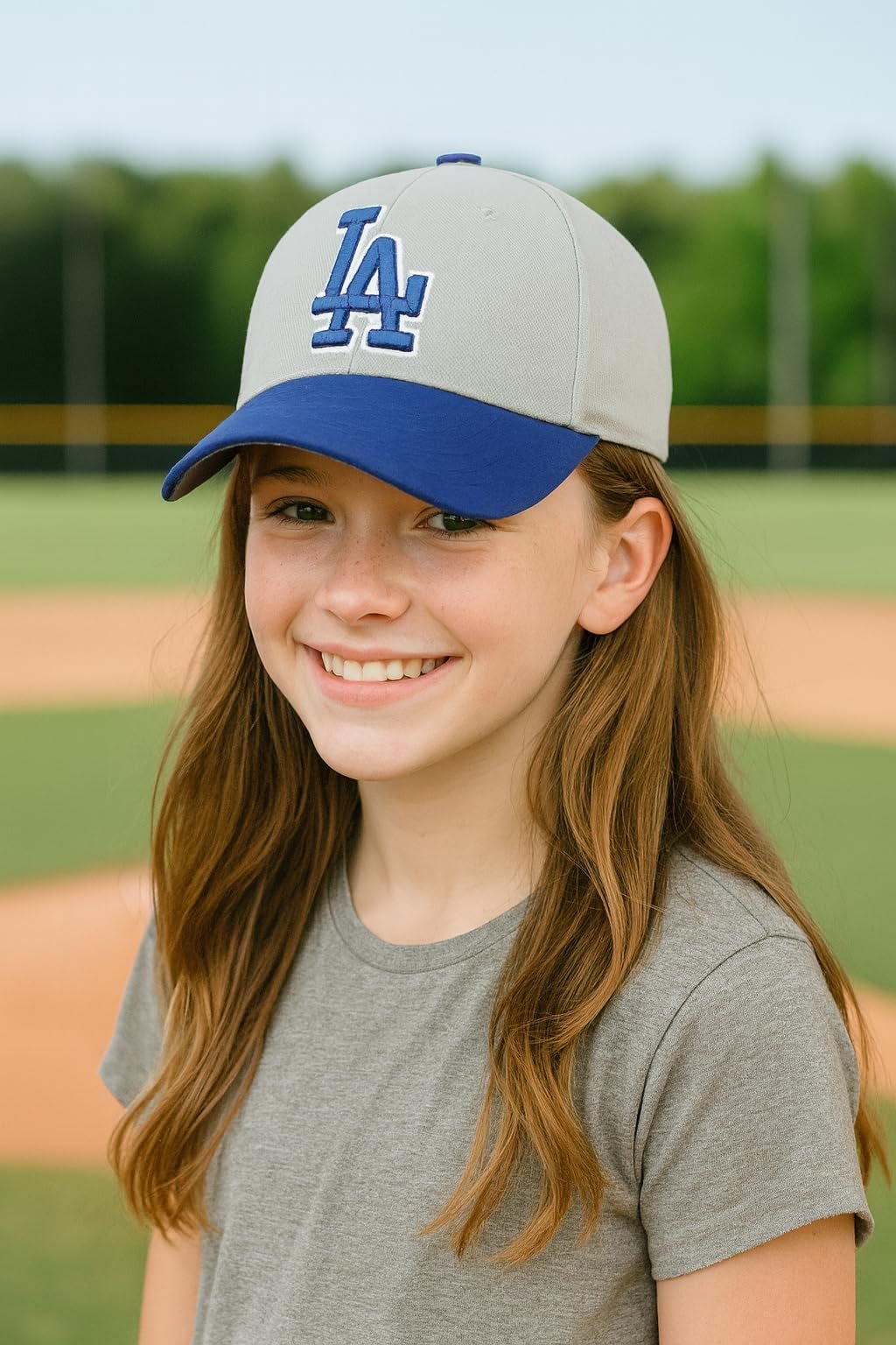 Officially Licensed Los Angeles Dodgers Youth Boys Girls Baseball Hat Classic Royal Blue Primary Home Team Logo MVP Embroidered Kids Sports Ball Cap