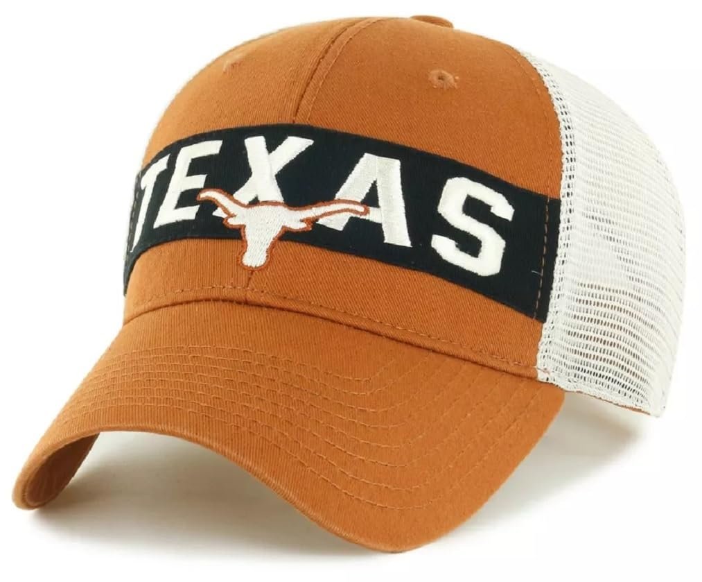 Officially Licensed Texas University Mesh Trucker Hat Classic Team Logo Adjustable Embroidered Two-Tone Cap