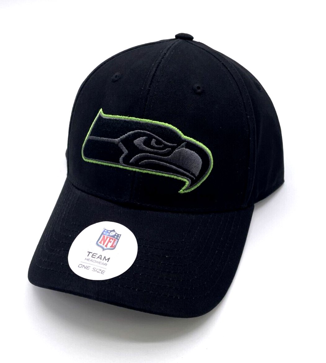 SEATTLE SEAHAWKS BLACK HAT MVP AUTHENTIC NFL FOOTBALL TEAM ADJUSTABLE CAP NEW