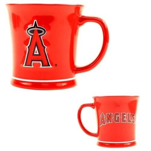 LOS ANGELES ANGELS CERAMIC RED STRIPED MUG MVP AUTHENTIC MLB BASEBALL LOGO NEW