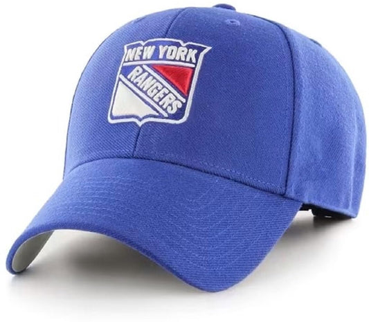 Officially Licensed New York Hockey MVP Royal Blue Hat Classic Home Team Logo Adjustable Structured Cap