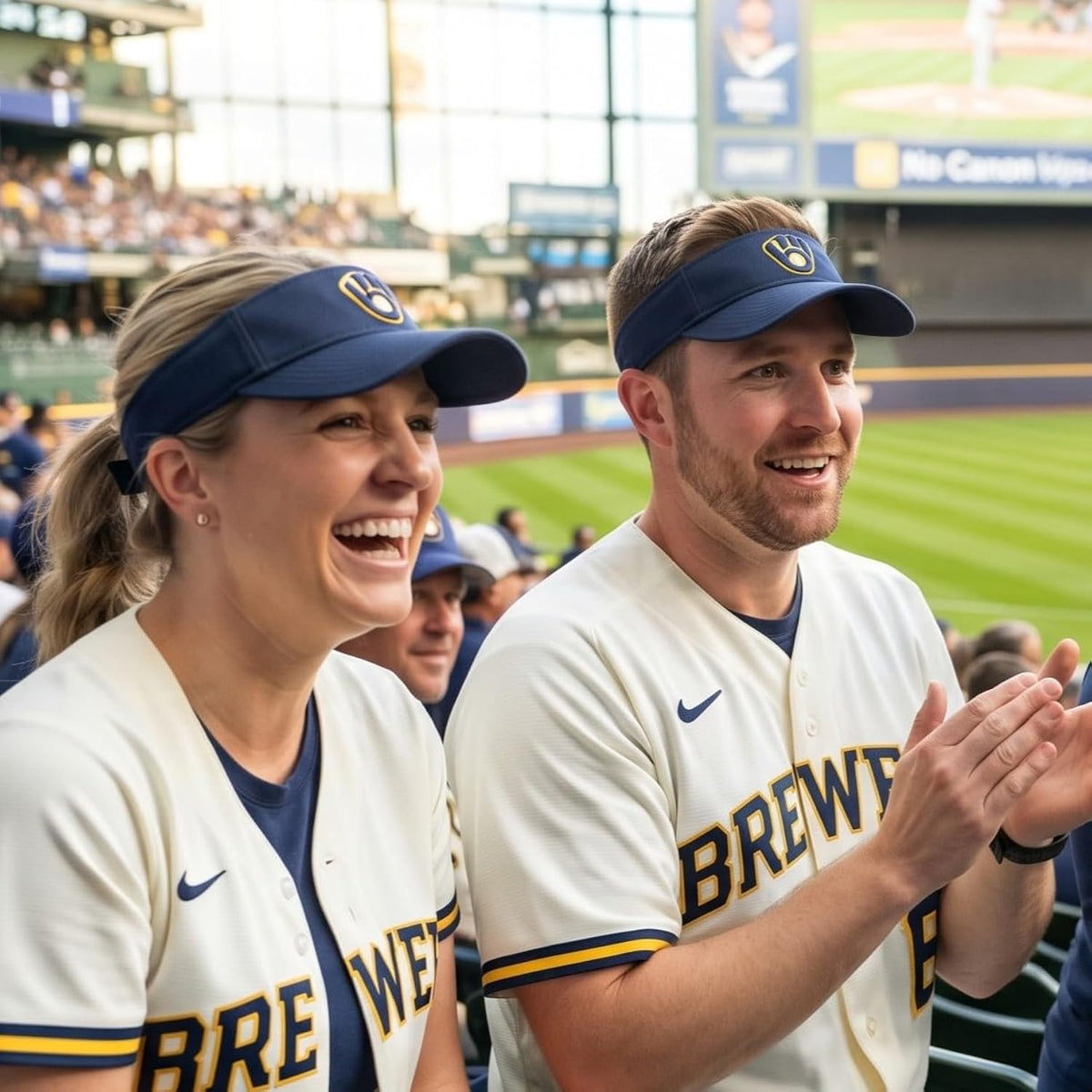Milwaukee Brewers Navy Blue Visor with Embroidered Logo, Unisex Cap