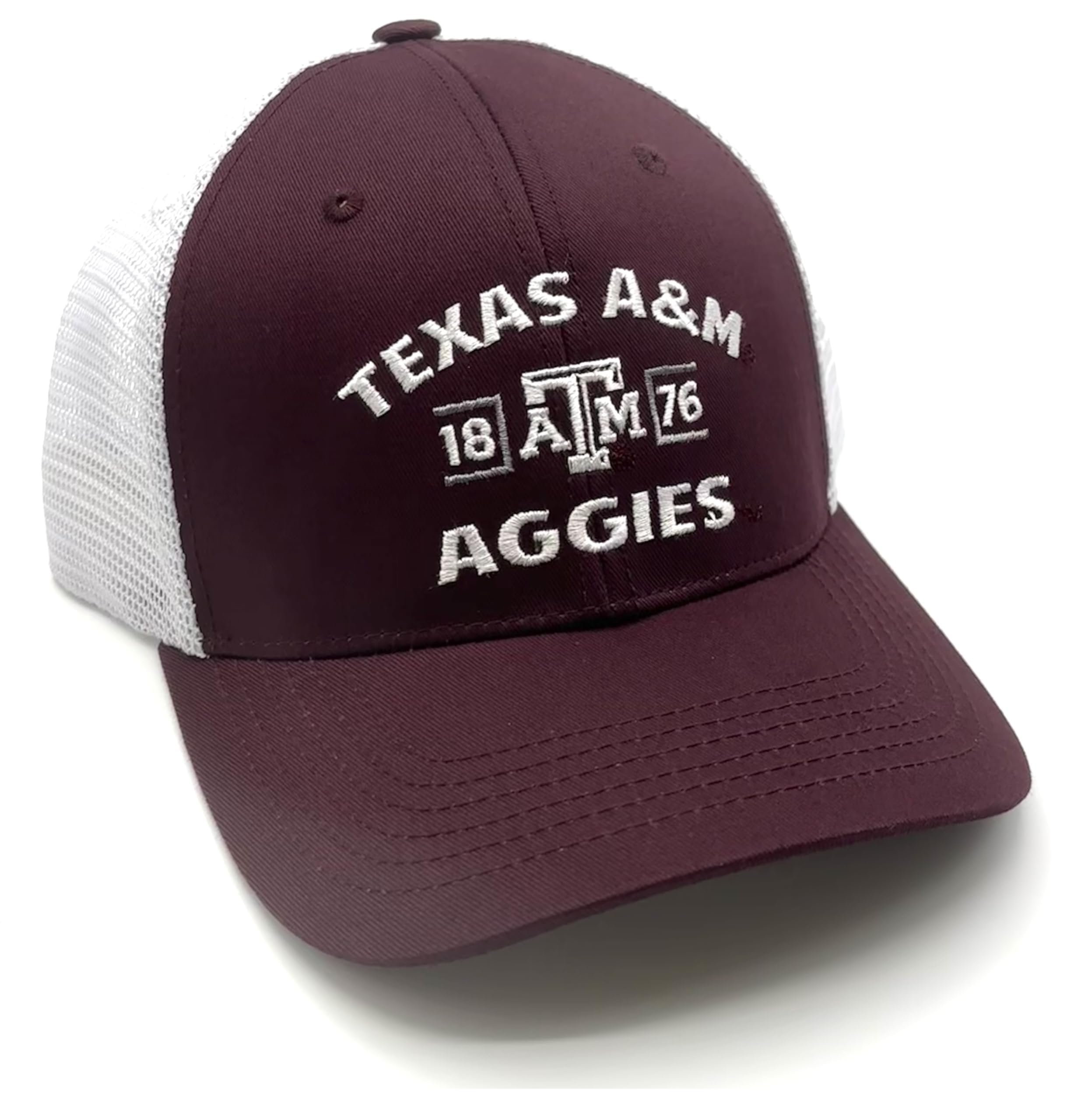 Officially Licensed Texas Aggies University Hat Classic A&M Logo Mesh Trucker Adjustable Structured Cap Multicolor