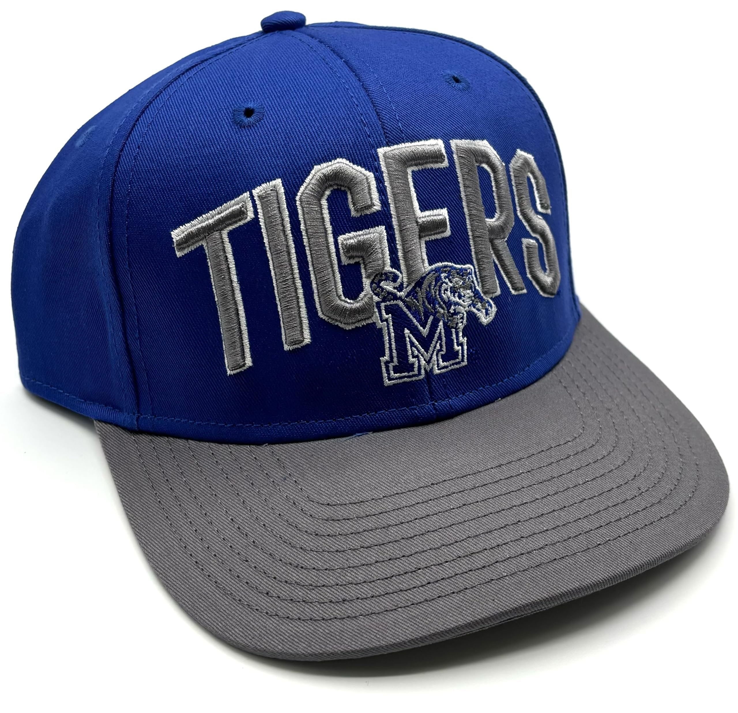 Officially Licensed University Memphis Hat Classic Two-Tone Adjustable Team Logo Embroidered Blue Snapback Cap Multicolor