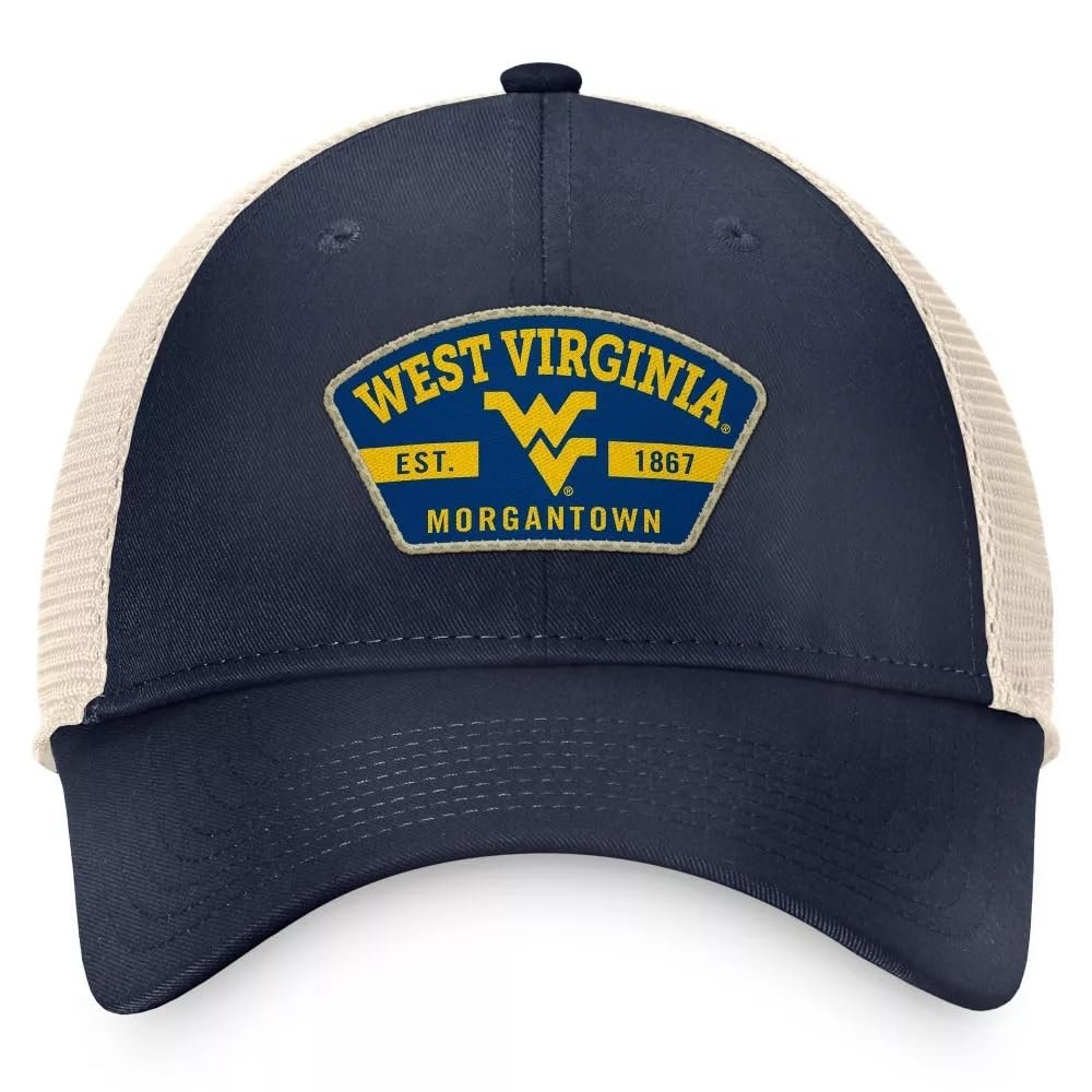 Officially Licensed West Virginia Hat Classic Relaxed Fit Adjustable Mesh Trucker University Team Logo Slouch Cap