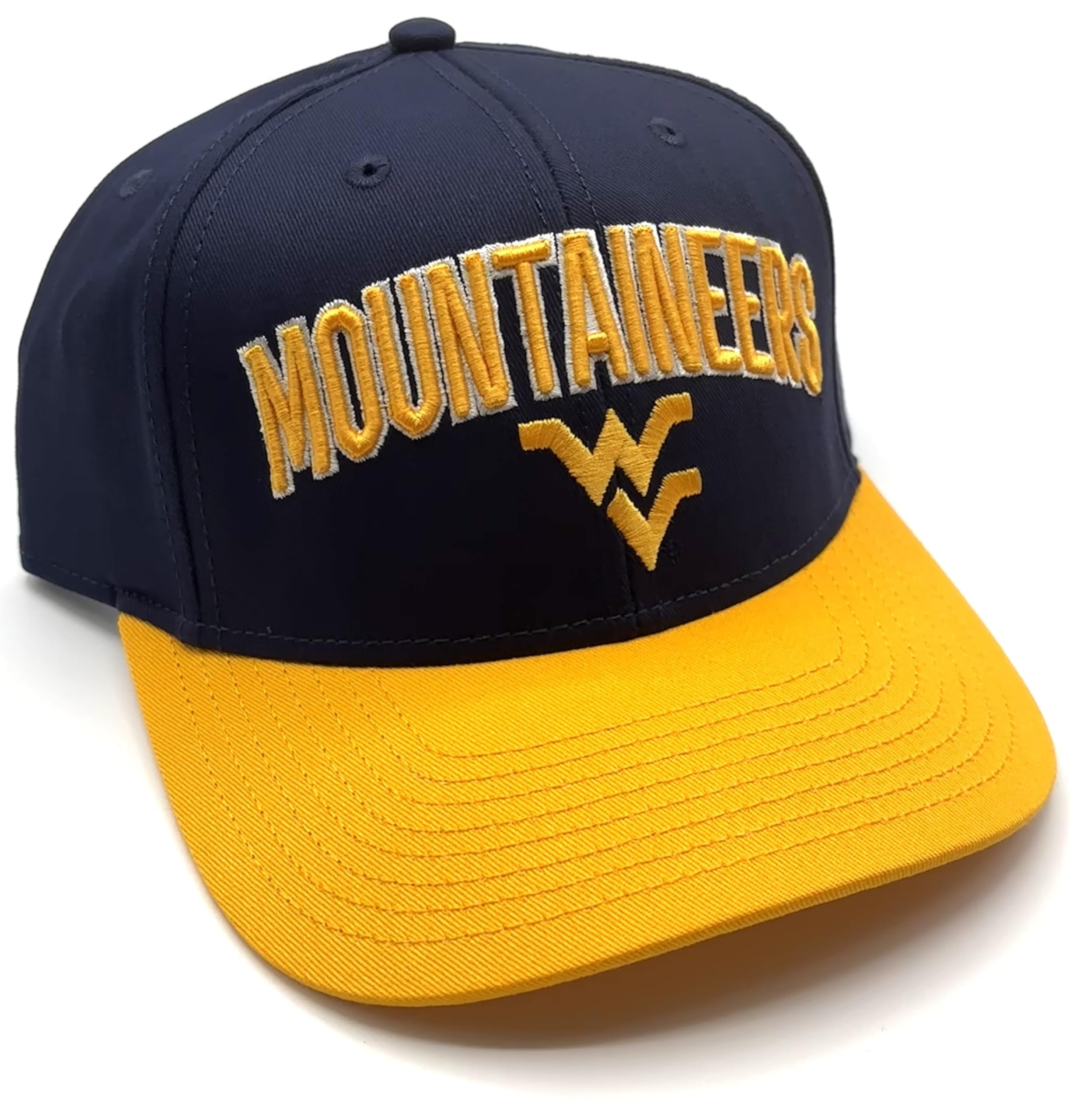 Officially Licensed West Virginia Hat Classic Two-Tone MVP Adjustable University Embroidered Team Logo Structured Cap Multicolor