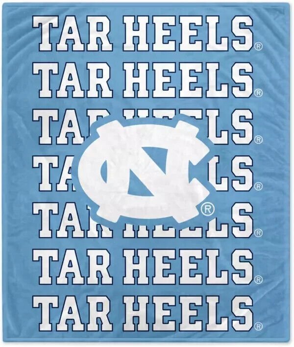 NORTH CAROLINA NC TAR HEELS PLUSH BLANKET 60" X 70" PEGASUS SPORTS NCAA FOOTBALL