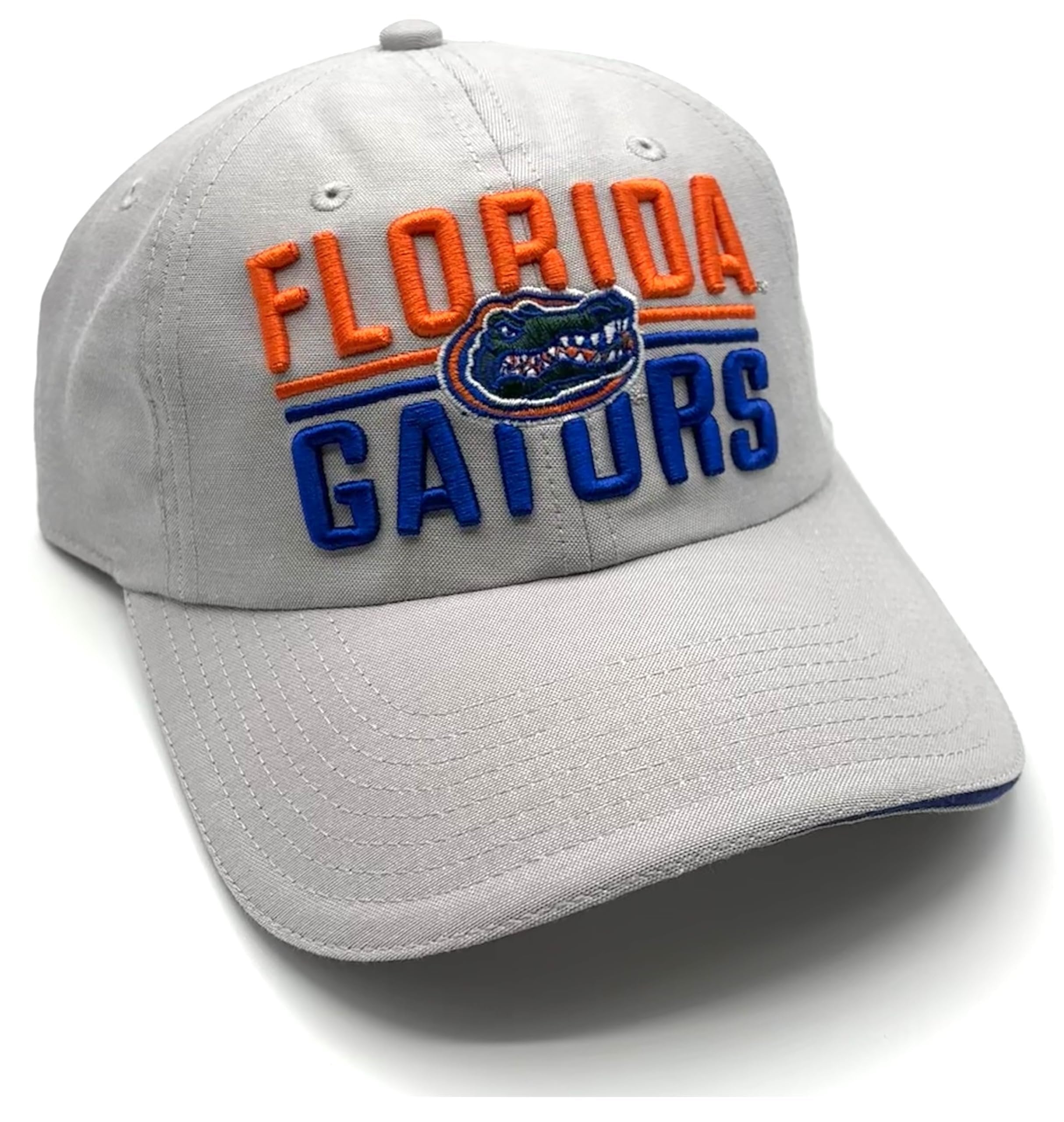 Officially Licensed University Florida Hat Classic Gray Gators Team Logo Adjustable Relaxed Fit Embroidered Cap