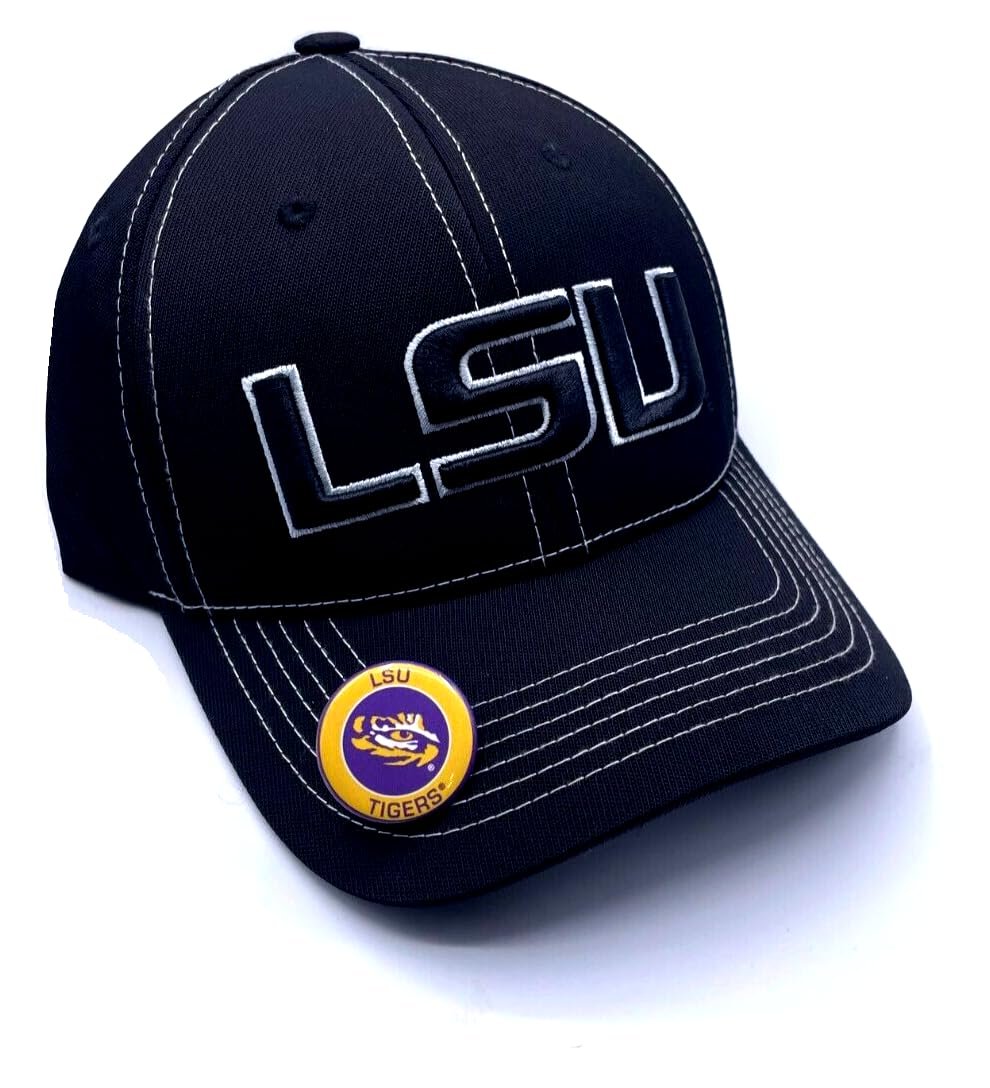 LSU University MVP Hat Classic Tigers Adjustable Team Logo Embroidered Cap (Black)