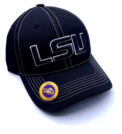 LSU University MVP Hat Classic Tigers Adjustable Team Logo Embroidered Cap (Black)