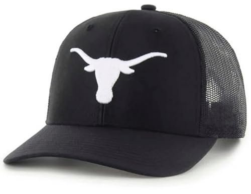 Officially Licensed Texas University Hat Classic MVP Black/White Mesh Trucker Adjustable Embroidered Team Logo Structured Snapback Baseball Sports Cap