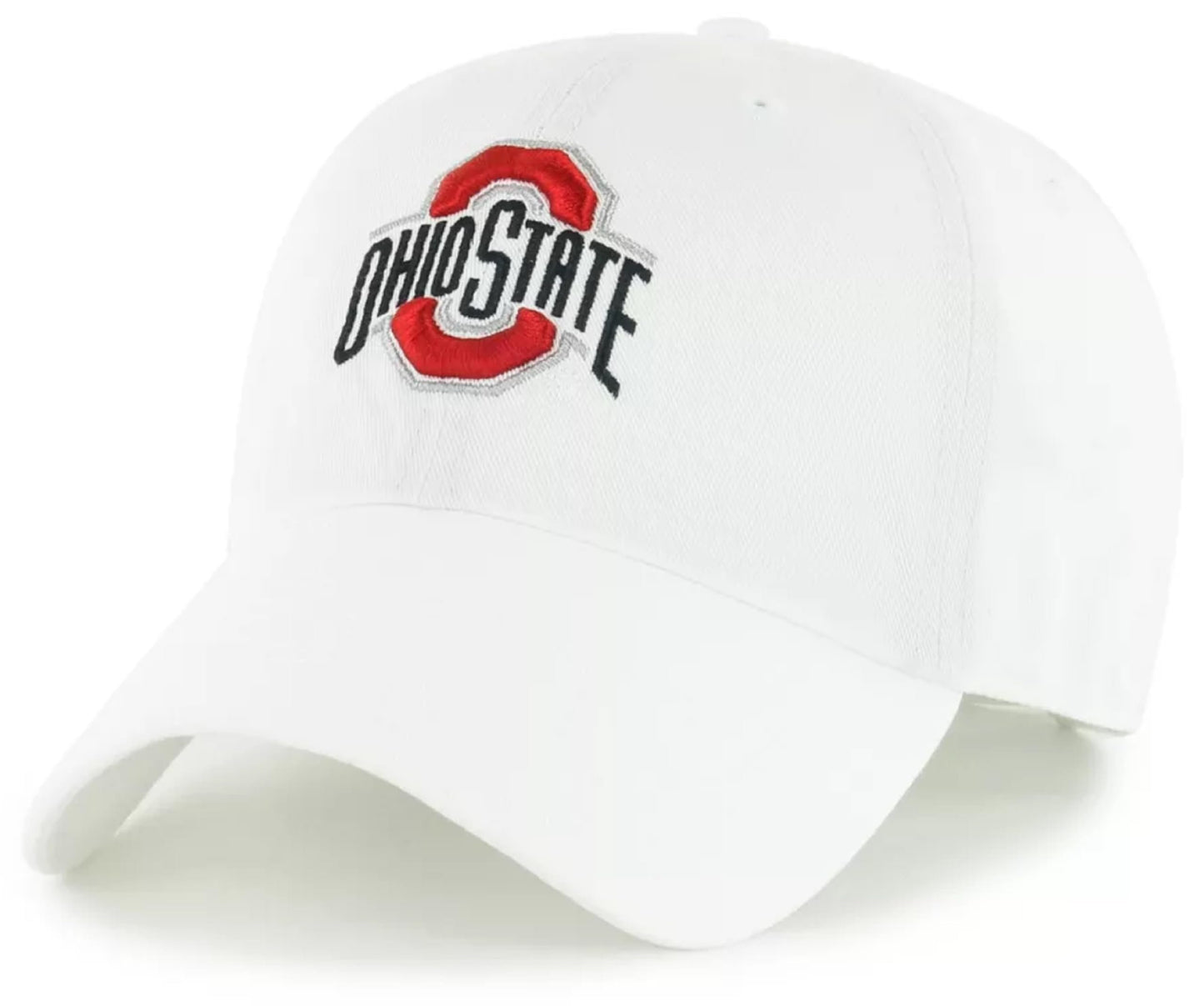 Officially Licensed Ohio State White MVP Hat Classic Primary Team Logo Adjustable Embroidered Structured Cap