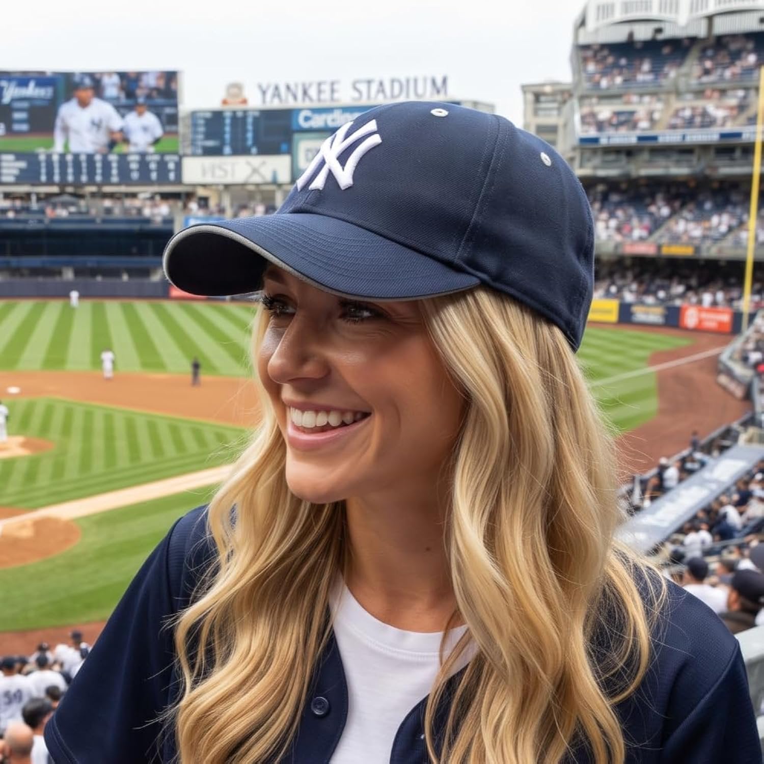New York Yankees Hat Navy Blue MVP Cap with Gray Eyelets Adjustable Embroidered Sports Cap