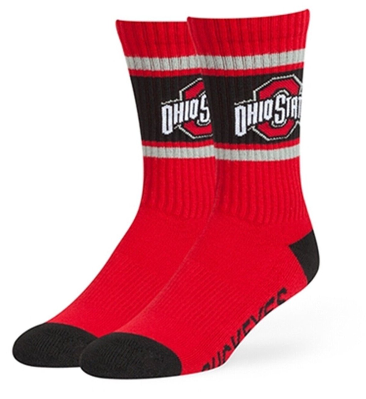 OHIO STATE BUCKEYES ADULT LARGE CREW SOCKS AUTHENTIC NCAA COLLEGE FOOTBALL NEW