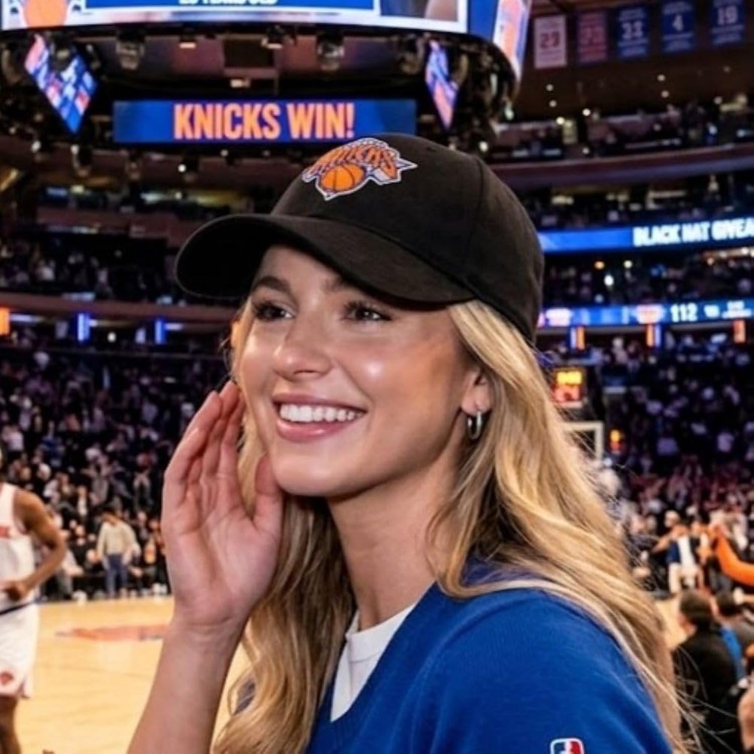 Officially Licensed New York Knicks Championship Black MVP Hat, Adjustable Embroidered Structured Sports Cap