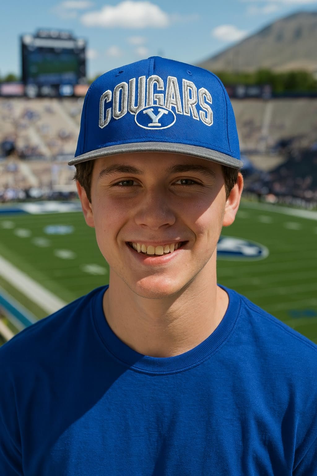 Officially Licensed BYU Cougars Classic Two-Tone Hat Adjustable Team Logo Structured Snapback Cap