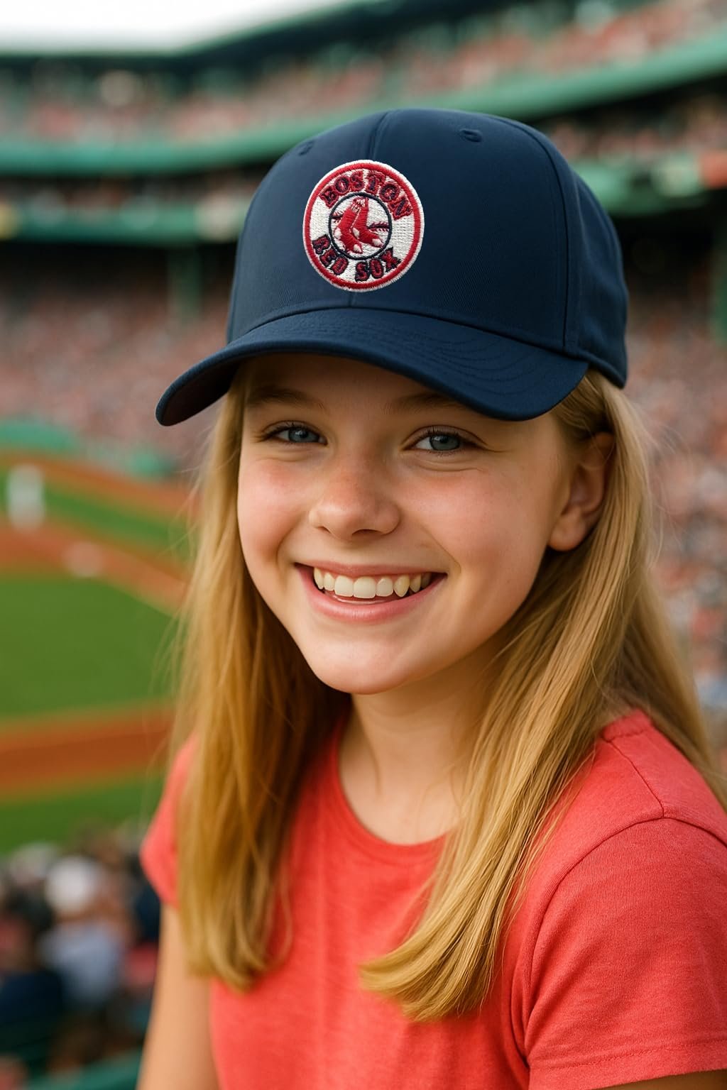 Officially Licensed Boston Red Sox Youth Boys Girls Baseball Classic Edition Navy MVP Hat Kids Adjustable Primary Home Team Logo Red/Blue Sox Sports Ball Cap