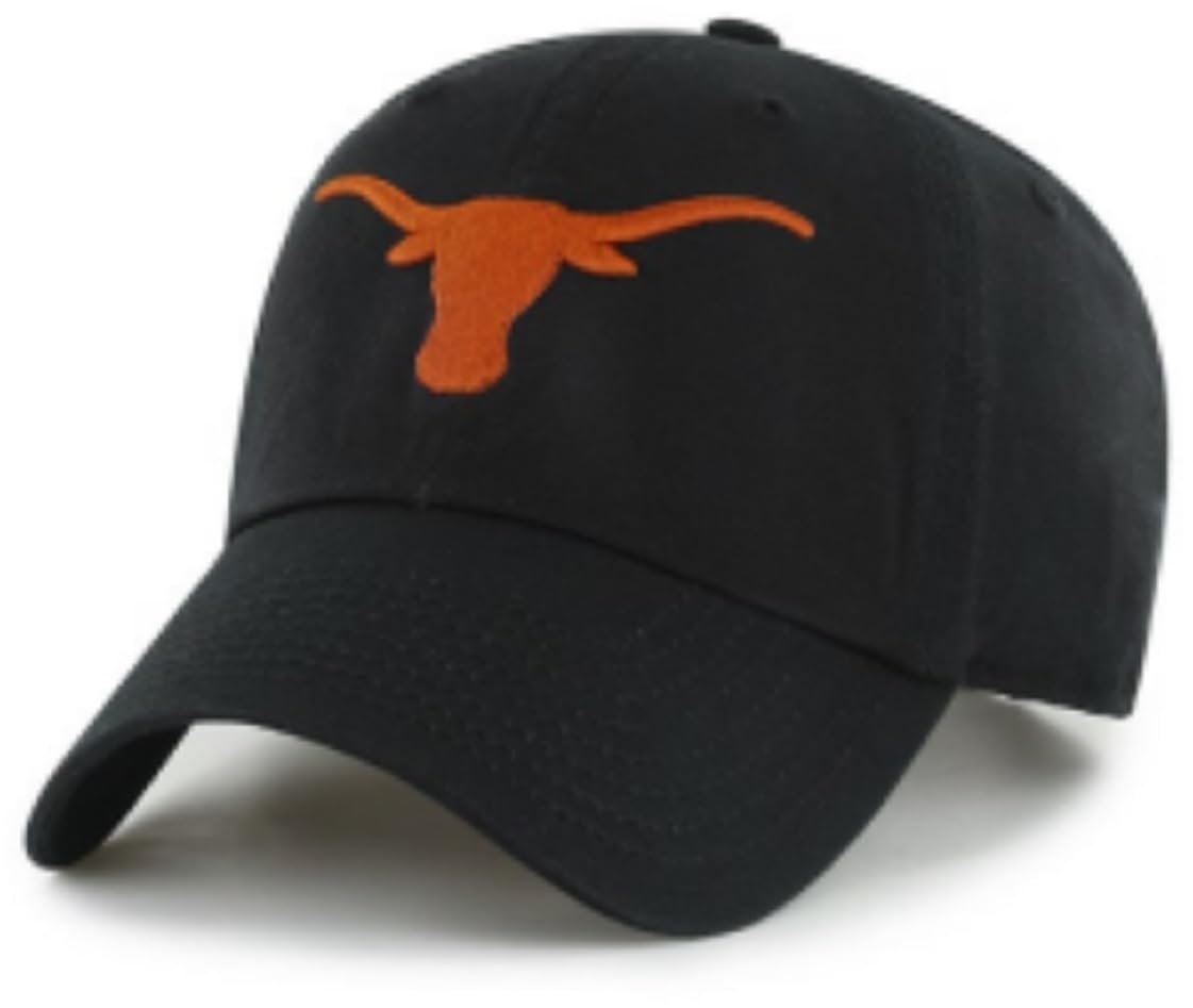 Officially Licensed Texas Black MVP Hat Classic University Logo Adjustable Embroidered Team Structured Cap