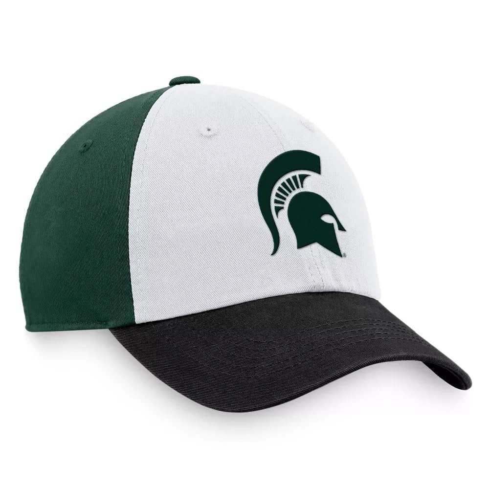 Officially Licensed Michigan State Hat Classic Relaxed Fit Adjustable Spartans Team Logo Embroidered Slouch Cap Multicolor