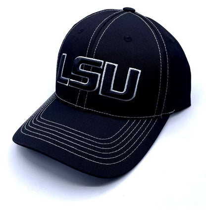 LSU University MVP Hat Classic Tigers Adjustable Team Logo Embroidered Cap (Black)