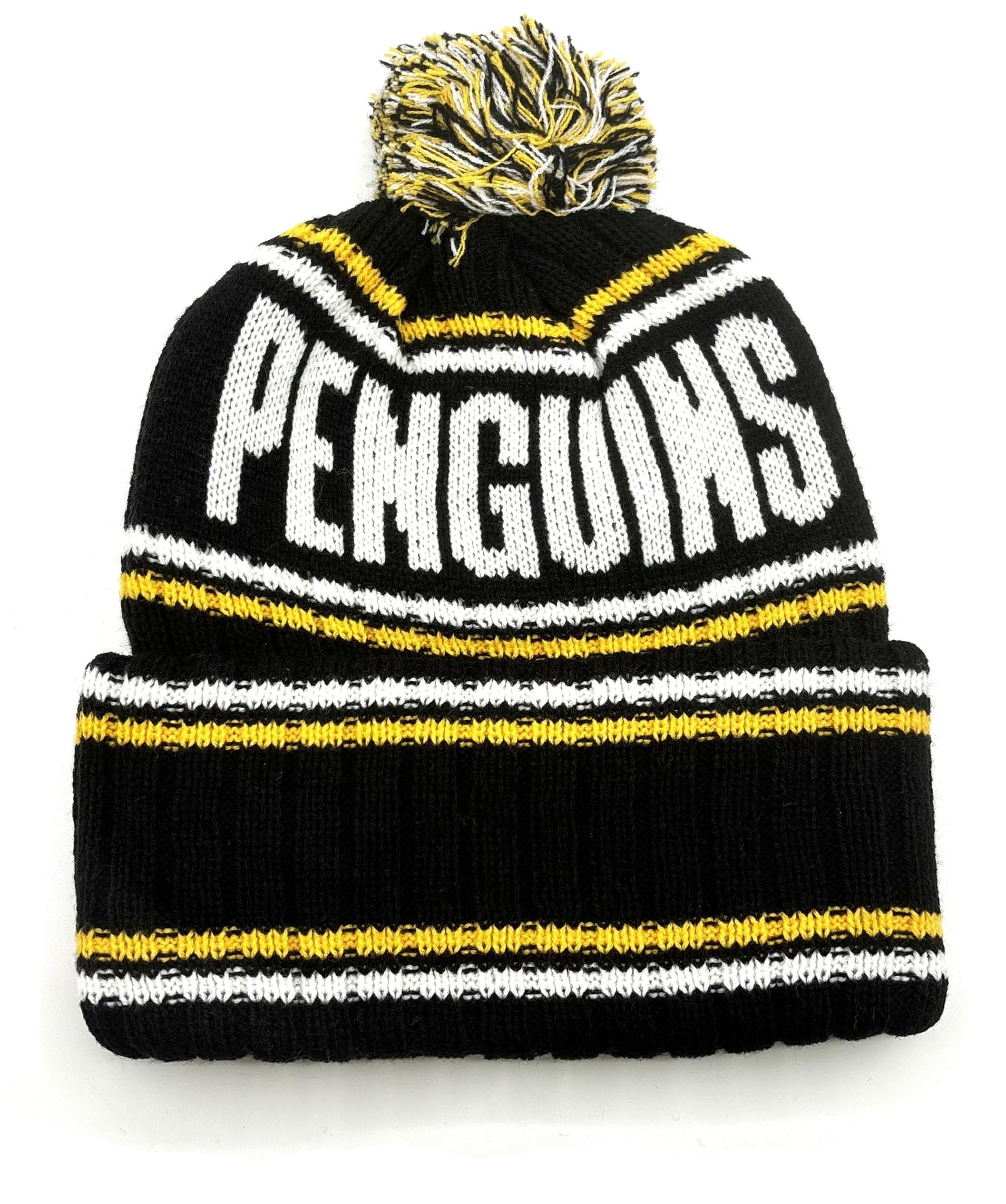 Officially Licensed Pittsburgh Hockey Cuffed Knit Pom Beanie Hat Saskatoon Classic Embroidered Team Logo Winter Cap Multicolor