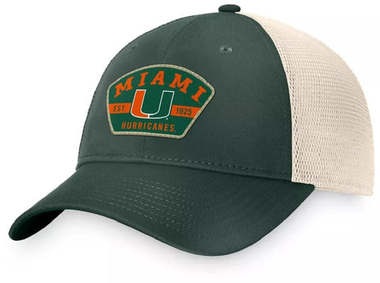 University Miami Hat Classic Hurricanes Embroidered Adjustable Mesh Trucker Cap Multicolor