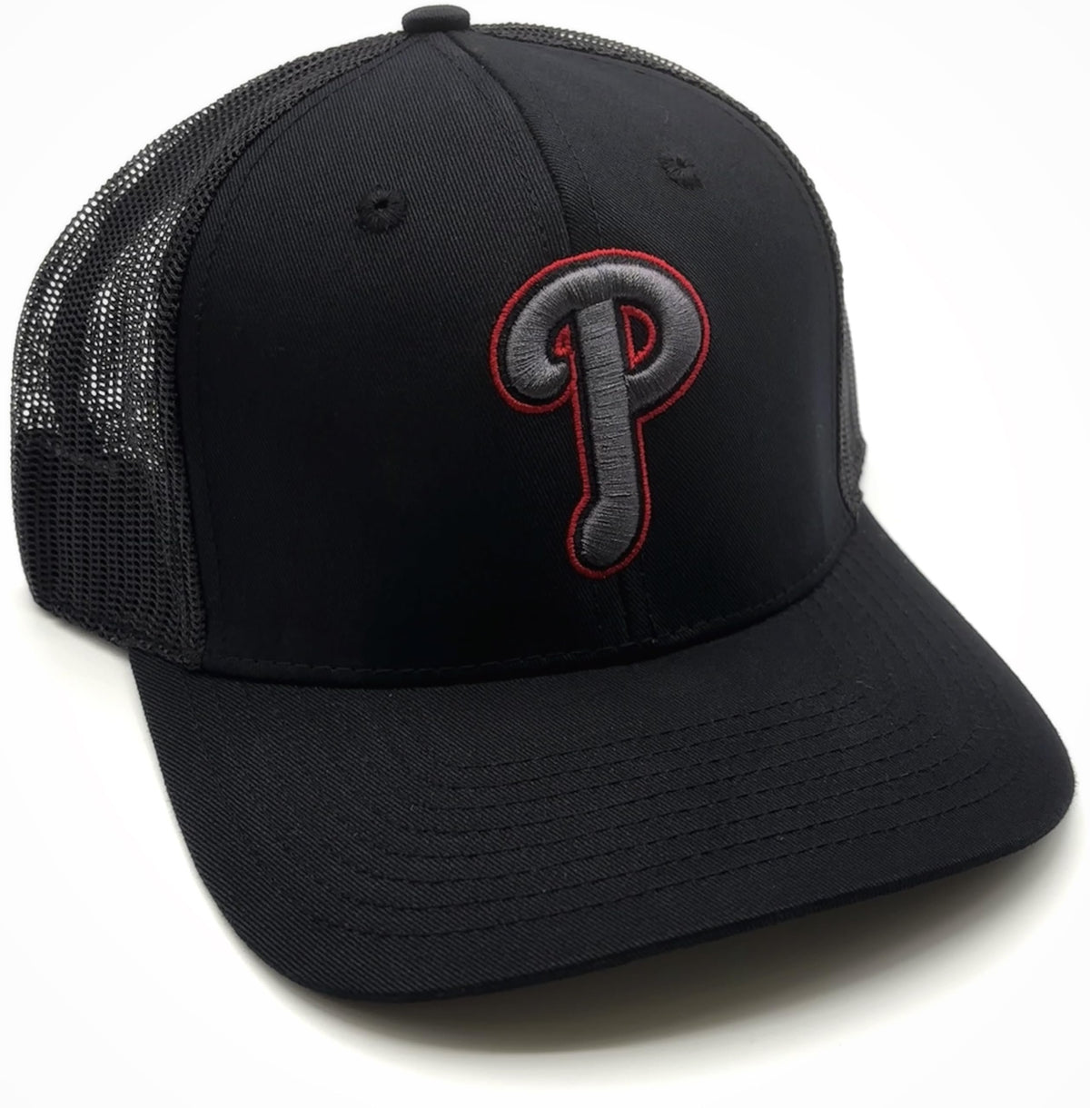 Officially Licensed Philadelphia Baseball Mesh Trucker Hat Classic Edition Adjustable Embroidered Team Logo Black Snapback Cap